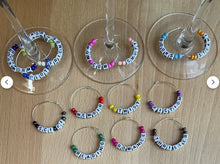 Load image into Gallery viewer, Custom Wire Beaded Wine Glass Charm