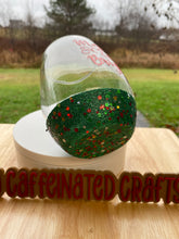 Load image into Gallery viewer, Christmas Themed Glitter Wine Glass