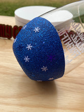 Load image into Gallery viewer, Winter Themed Glitter Wine Glass