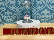 Load image into Gallery viewer, Flower/Initial Beaded Wine Glass Charm