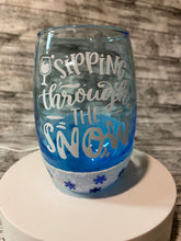 Load image into Gallery viewer, Winter Themed Glitter Wine Glass