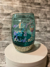 Load image into Gallery viewer, Christmas Themed Glitter Wine Glass