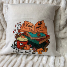 Load image into Gallery viewer, Books Fall Open Pocket Pillow Covering
