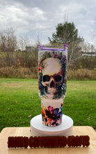 Load image into Gallery viewer, Skull/flowers 40oz Tumbler
