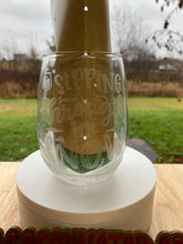 Load image into Gallery viewer, Winter Themed Glitter Wine Glass
