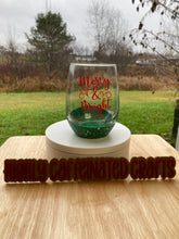 Load image into Gallery viewer, Christmas Themed Glitter Wine Glass
