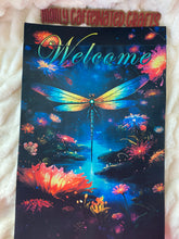 Load image into Gallery viewer, Dragonfly Themed Garden Flag
