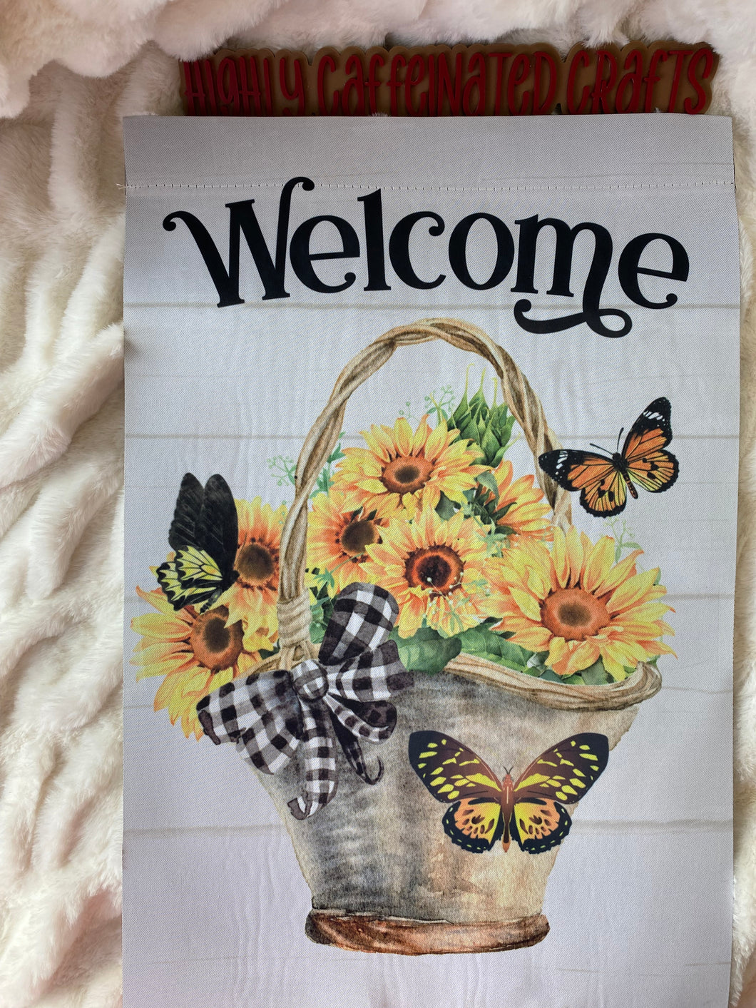 Welcome Sunflowers/Butterflies Garden Flag