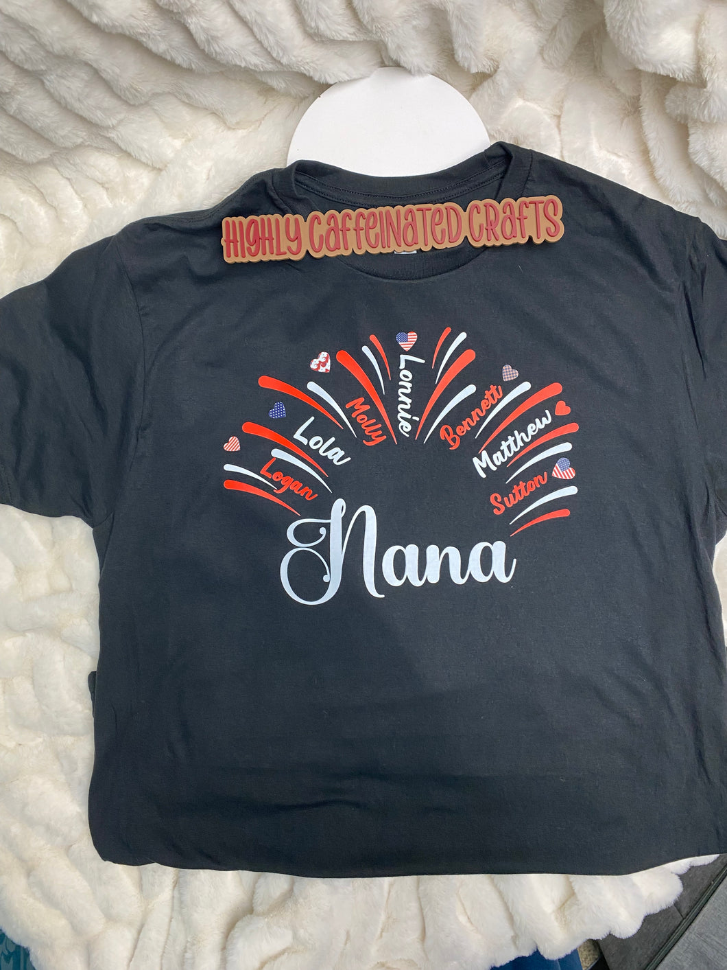 Fireworks with names tee