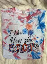 Load image into Gallery viewer, Couples 4th of July tie dyed Tees
