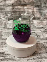 Load image into Gallery viewer, Halloween themed Glitter Wine Glass
