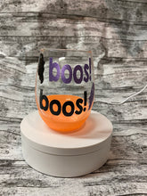 Load image into Gallery viewer, Halloween themed Glitter Wine Glass
