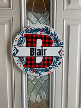 Load image into Gallery viewer, Monogram  Holiday Door Sign
