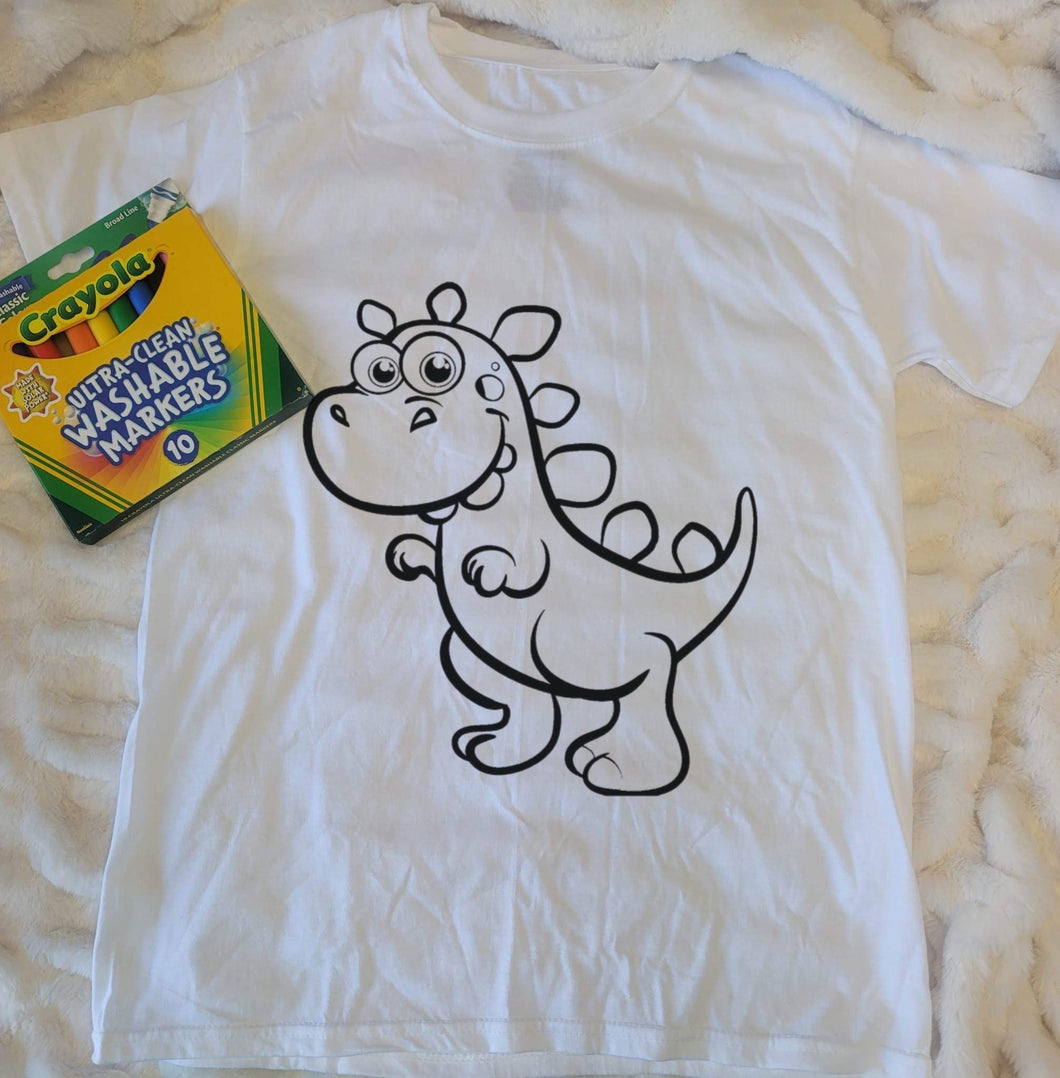 Dino  Toddler Coloring T-Shirts