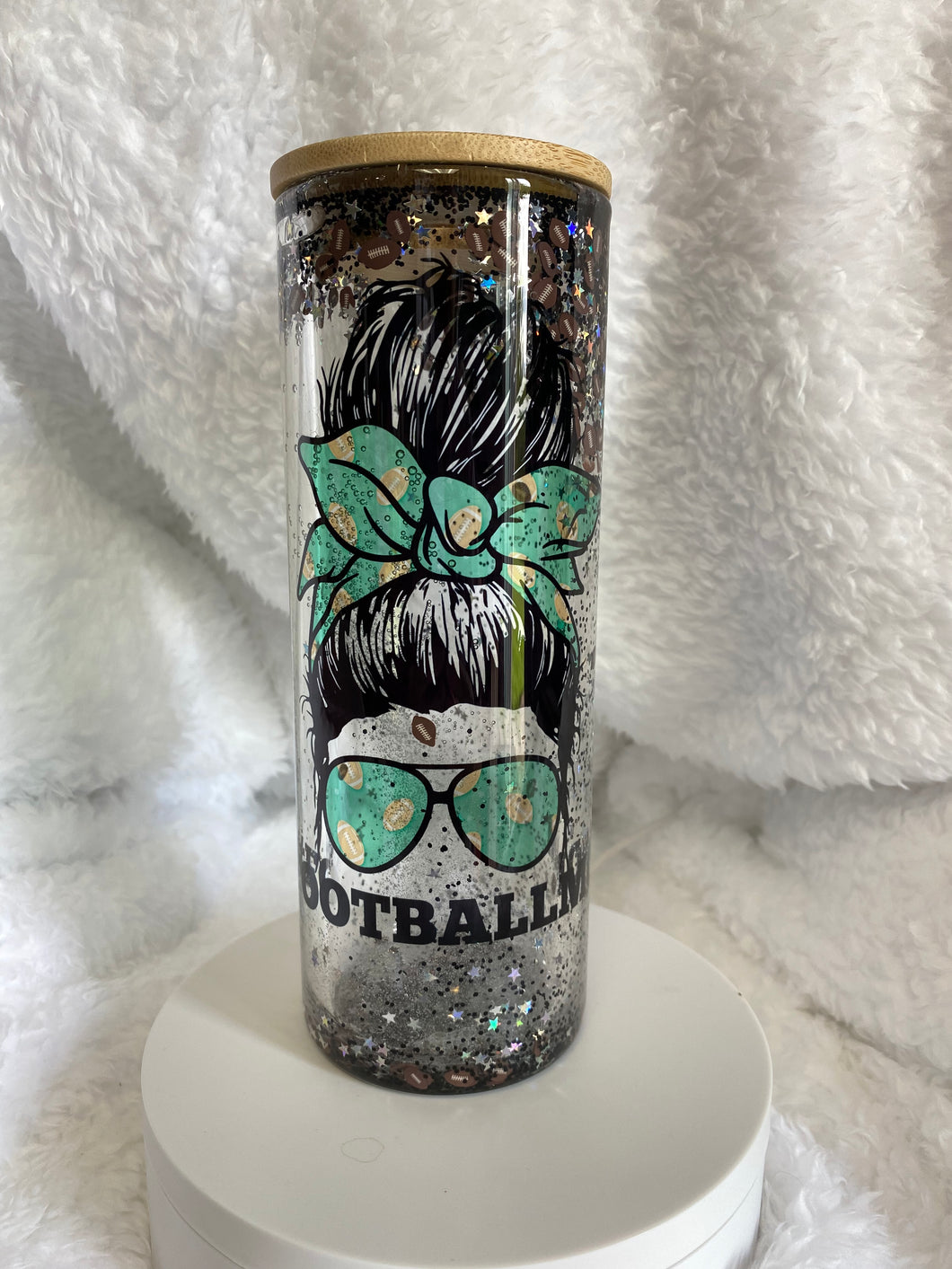 Football Mom Glass Sno Globe
