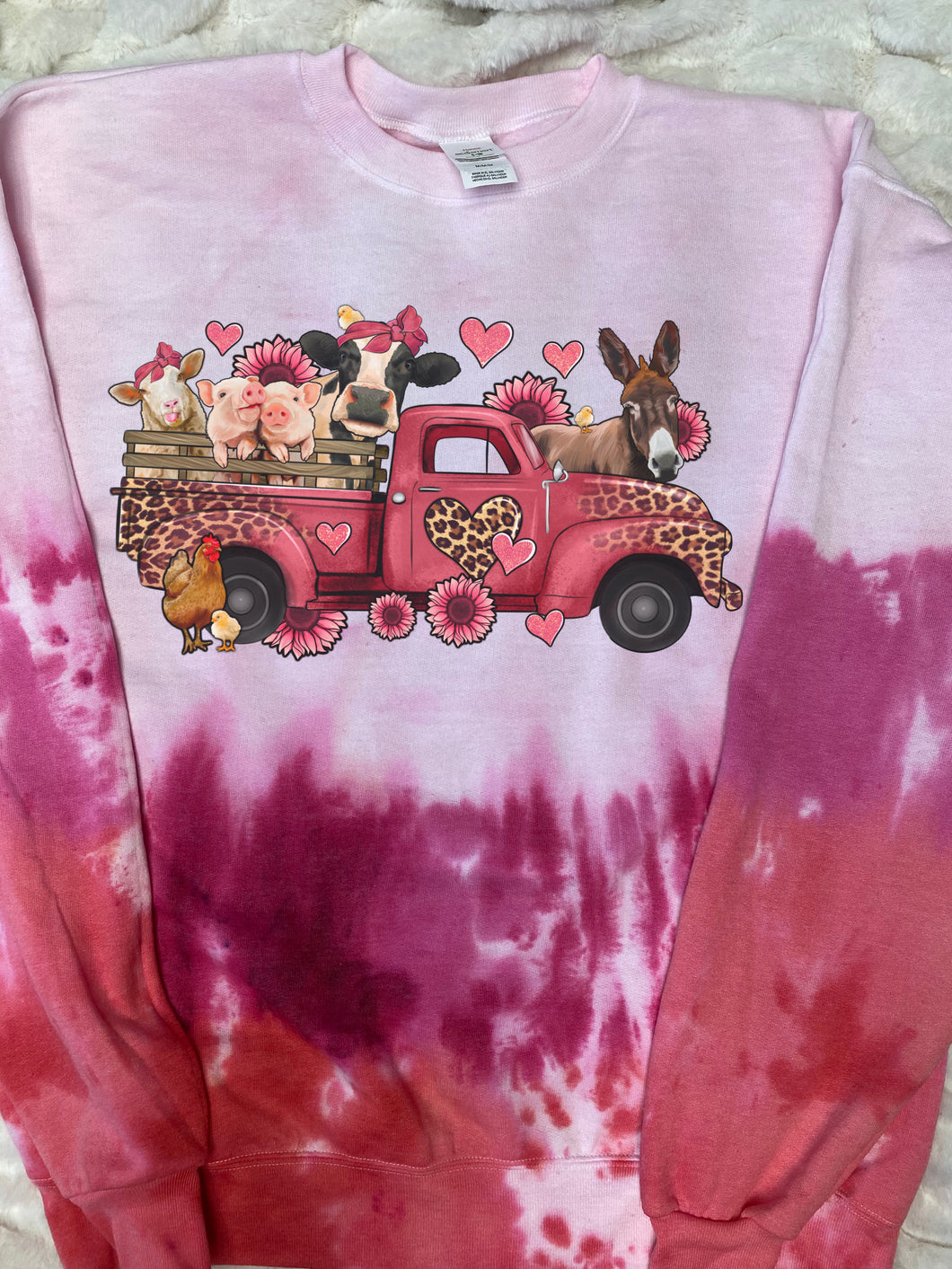 Farm Animals red truck sweatshirt