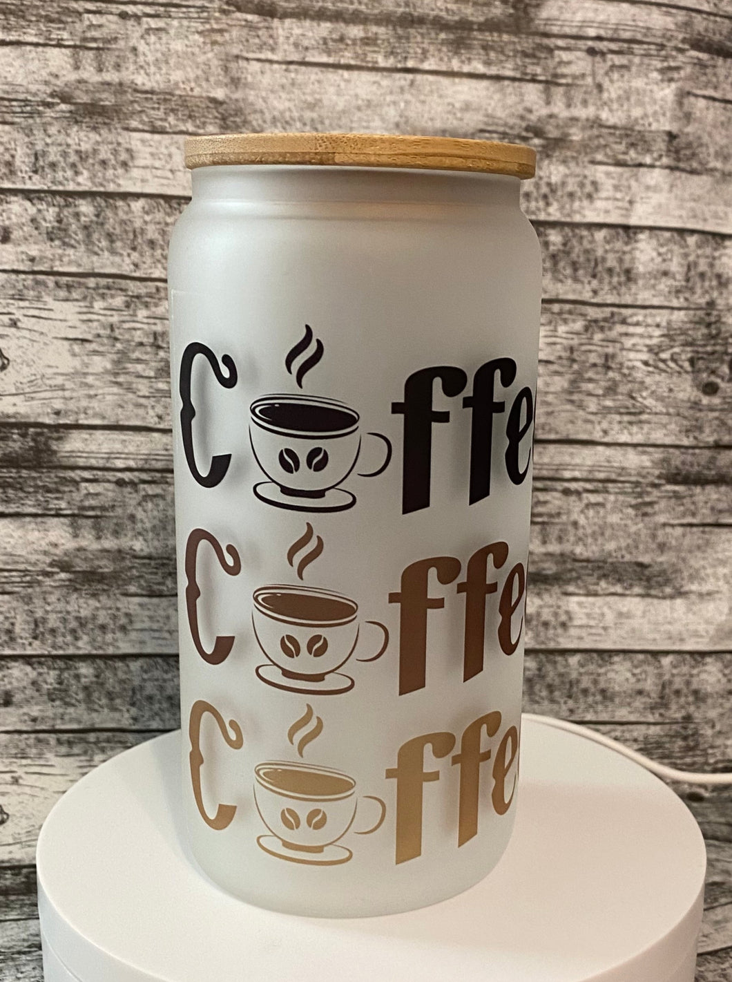 Coffee Addict 16oz frosted glass tumbler