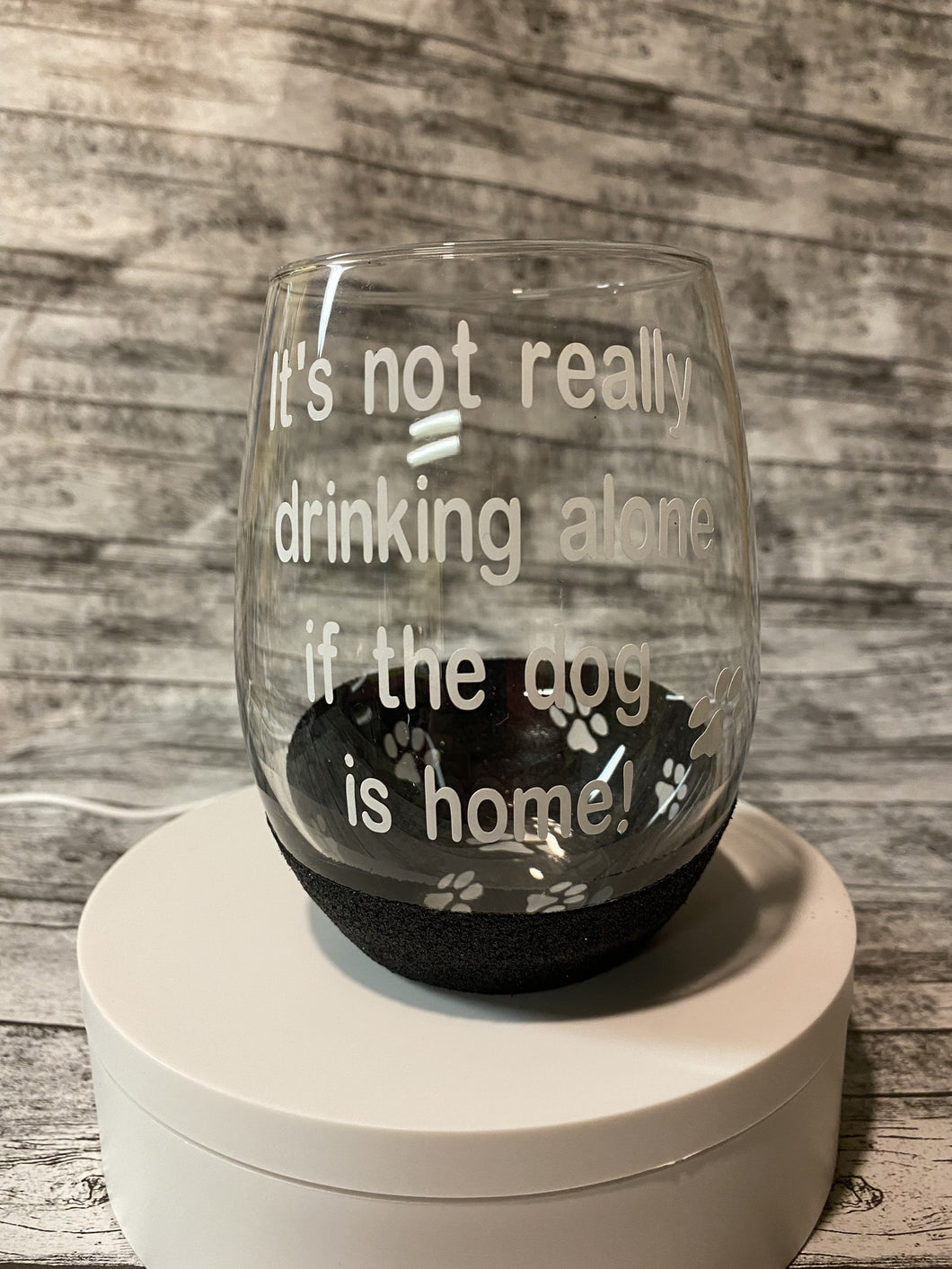 It's Not Drinking Alone Glitter Wine Glass